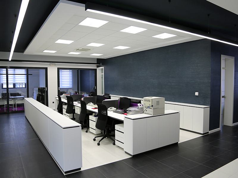 commercial building office interiors with new ceiling lighting installed apache junction az