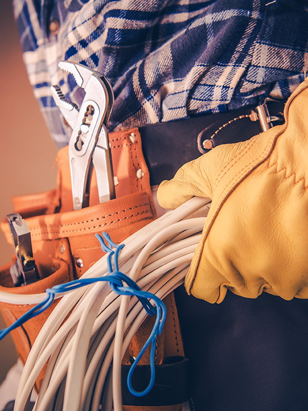 electrician close up holding wires for installation apache junction az