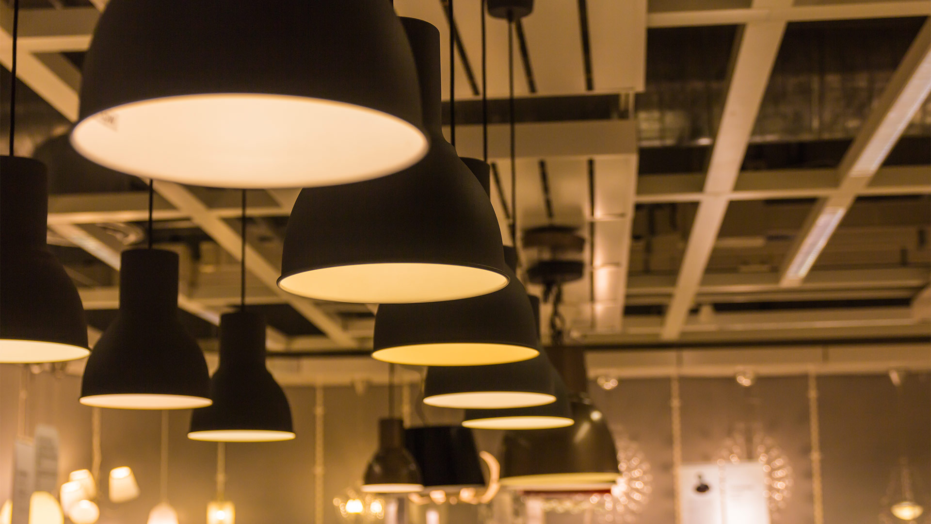 modern ceiling lights installed at commercial building interiors